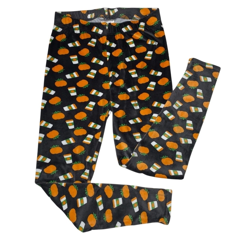 Serra Women's Velour Leggings Size Large Pumpkin Spice Velvety Soft Fall